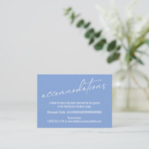 Tarjeta De Recepción Alojamiento Azul Periwinkle Simple Contemporáneo
