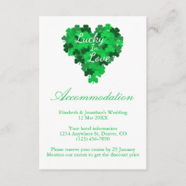 Tarjeta De Recepción Alojamiento Boda Afortunado