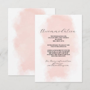 Tarjeta De Recepción Alojamiento Boda Agua Peach Wash