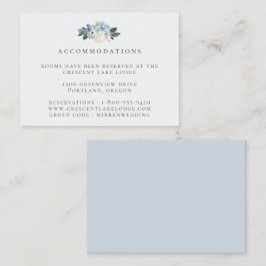 Tarjeta De Recepción Alojamiento Boda botánico azul claro