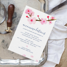 Tarjeta De Recepción Alojamiento Boda Cherry Blossom