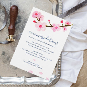 Tarjeta De Recepción Alojamiento Boda Cherry Blossom