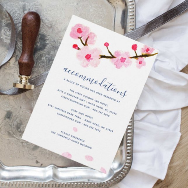 Tarjeta De Recepción Alojamiento Boda Cherry Blossom (Subido por el creador)