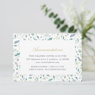 Tarjeta De Recepción Alojamiento Boda con flores de lujo