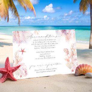Tarjeta De Recepción Alojamiento Boda de algas submarinas