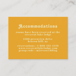 Tarjeta De Recepción Alojamiento Boda de Boho Moda Retro 70