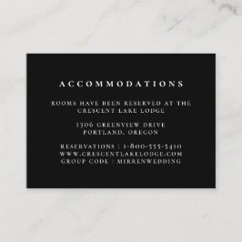 Tarjeta De Recepción Alojamiento Boda de color negro sólido