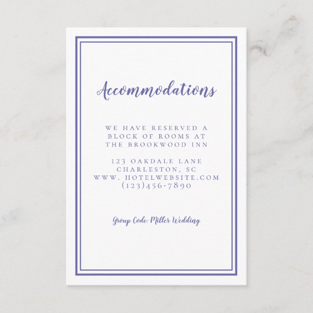 Tarjeta De Recepción Alojamiento Boda de detalles simple de ventana (Anverso)