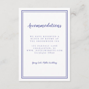 Tarjeta De Recepción Alojamiento Boda de detalles simple de ventana