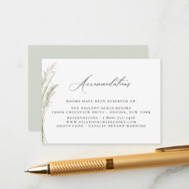 Tarjeta De Recepción Alojamiento Boda De Grass Pampas Beach