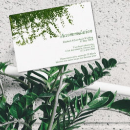 Tarjeta De Recepción Alojamiento Boda de Ivy Greeneration colgante