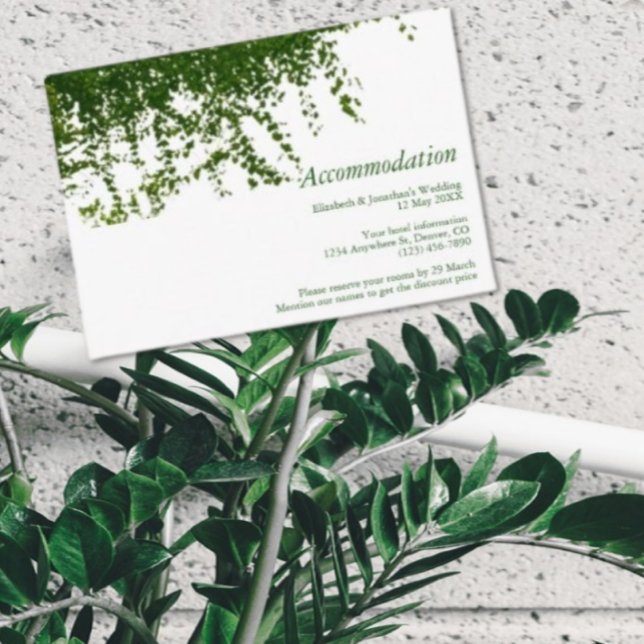 Tarjeta De Recepción Alojamiento Boda de Ivy Greeneration colgante (Subido por el creador)
