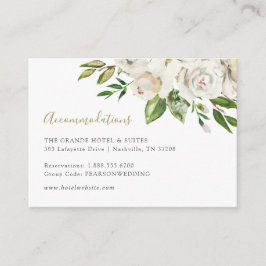 Tarjeta De Recepción Alojamiento Boda de los floros dorados