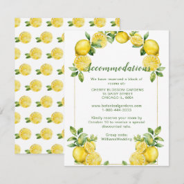 Tarjeta De Recepción Alojamiento Boda de marco limón italiano