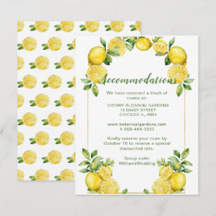 Tarjeta De Recepción Alojamiento Boda de marco limón italiano