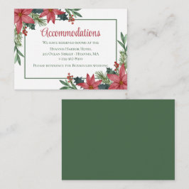 Tarjeta De Recepción Alojamiento Boda de Navidades Florales de Poinsett