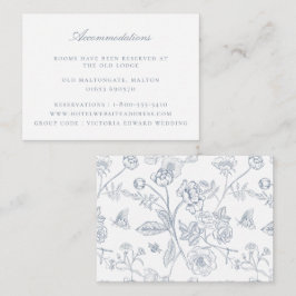Tarjeta De Recepción Alojamiento Boda Dusty Blue Floral