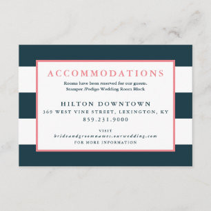 Tarjeta De Recepción Alojamiento Boda en franja blanca y moderna