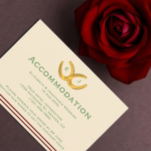Tarjeta De Recepción Alojamiento Boda en herradura occidental