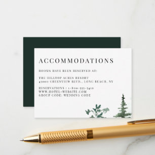 Tarjeta De Recepción Alojamiento Boda en los bosques
