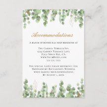 Alojamiento Boda Eucalyptus Greenery Gold