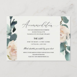 TARJETA DE RECEPCIÓN ALOJAMIENTO BODA EUCALYPTUS ROSA RUBOR KRAFT