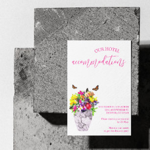 Tarjeta De Recepción Alojamiento Boda Floral en Bloom
