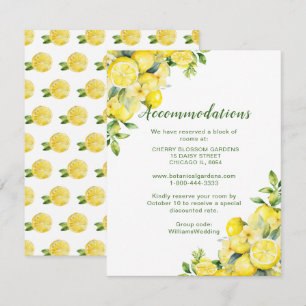 Tarjeta De Recepción Alojamiento Boda italiano de la vegetación del lim
