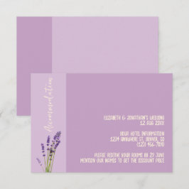 Tarjeta De Recepción Alojamiento Boda Lavender Love