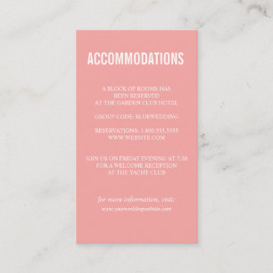 Tarjeta De Recepción ALOJAMIENTO boda Pink Bold Wildflowers