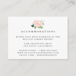 Tarjeta De Recepción Alojamiento Boda Pink Peony
