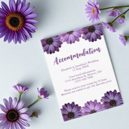 Tarjeta De Recepción Alojamiento Boda Purple Floral