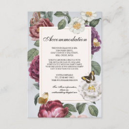 Tarjeta De Recepción Alojamiento Boda RSVP Floral Mariposa Bloom