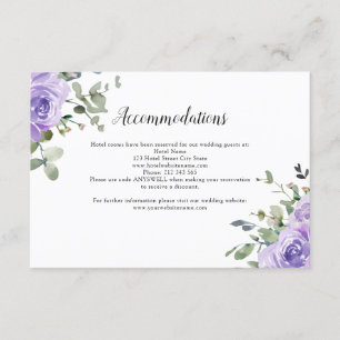 Tarjeta De Recepción Alojamiento botánico Dusty Purple Eucalyptus
