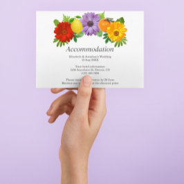 Tarjeta De Recepción Alojamiento Citrus Floral Garden Wedding