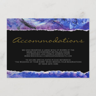 Tarjeta De Recepción Alojamiento de arte Boda negro