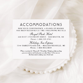 Tarjeta De Recepción Alojamiento de Boda Caligrafía Negro y Blanco