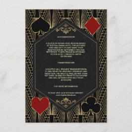 Tarjeta De Recepción Alojamiento de boda Casino Roaring 20s Gatsby