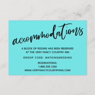 Tarjeta De Recepción Alojamiento de Boda Casual Acuarela