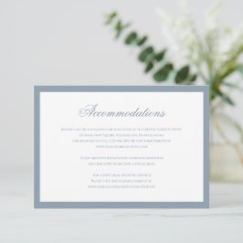 Tarjeta De Recepción Alojamiento de Boda Clásico con Monograma en Azul 