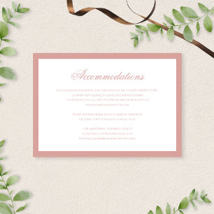 Tarjeta De Recepción Alojamiento de Boda Clásico en Rosa Polvorienta Sc