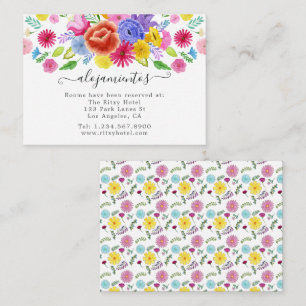 Tarjeta De Recepción Alojamiento de Boda de Fiesta Floral Española