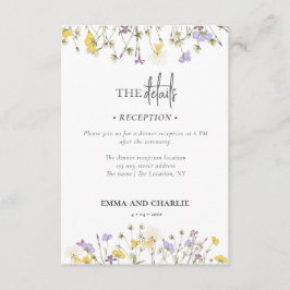 Tarjeta De Recepción alojamiento de Boda de flores silvestres boho Códi