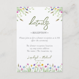 Tarjeta De Recepción alojamiento de Boda de flores silvestres boho Códi