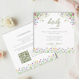 Tarjeta De Recepción alojamiento de Boda de flores silvestres boho Códi
