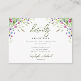 Tarjeta De Recepción alojamiento de Boda de flores silvestres boho Códi