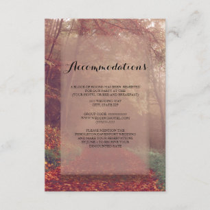 Tarjeta De Recepción Alojamiento de Boda de Hojas de Otoño