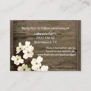 Tarjeta De Recepción Alojamiento de Boda de la cerca y el dogwood