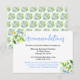 Tarjeta De Recepción Alojamiento de boda de Nomeolvides y margaritas