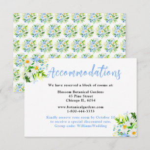 Tarjeta De Recepción Alojamiento de boda de Nomeolvides y margaritas